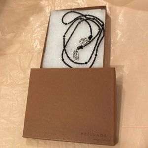 Silpada Onyx Sterling Silver Long Lariat Necklace 41” Long with Silas’s Box